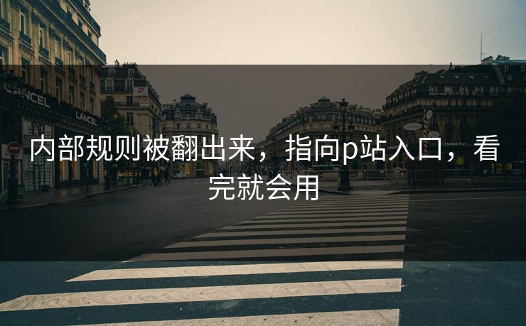 内部规则被翻出来，指向p站入口，看完就会用
