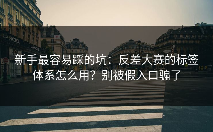 新手最容易踩的坑：反差大赛的标签体系怎么用？别被假入口骗了