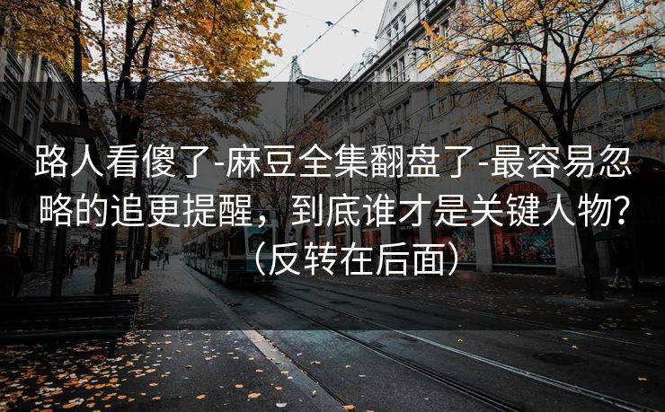 路人看傻了-麻豆全集翻盘了-最容易忽略的追更提醒，到底谁才是关键人物？（反转在后面）