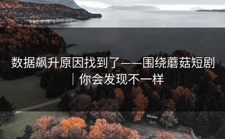 数据飙升原因找到了——围绕蘑菇短剧｜你会发现不一样