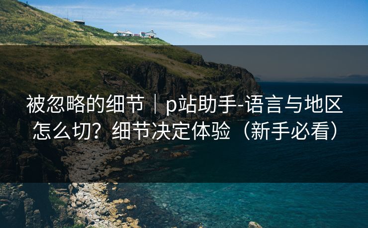 被忽略的细节｜p站助手-语言与地区怎么切？细节决定体验（新手必看）