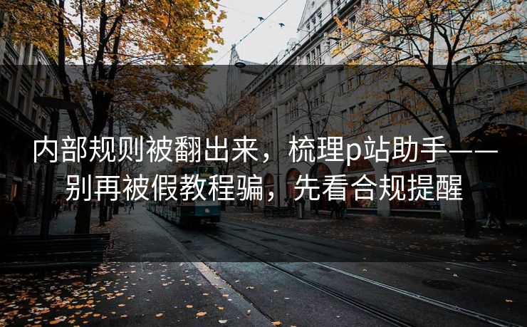 内部规则被翻出来,梳理p站助手——别再被假教程骗,先看合规提醒 内部规则被翻出来,梳理p站助手——别再被假教程骗,先看合规提醒