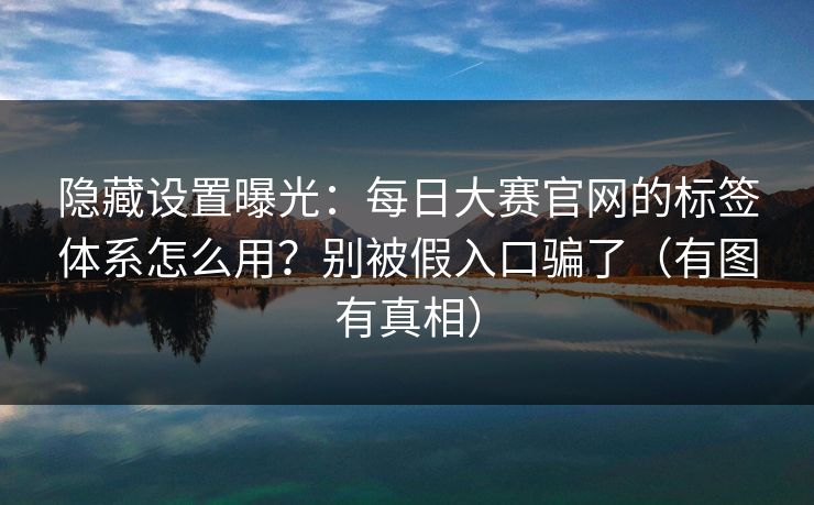 隐藏设置曝光：每日大赛官网的标签体系怎么用？别被假入口骗了（有图有真相）